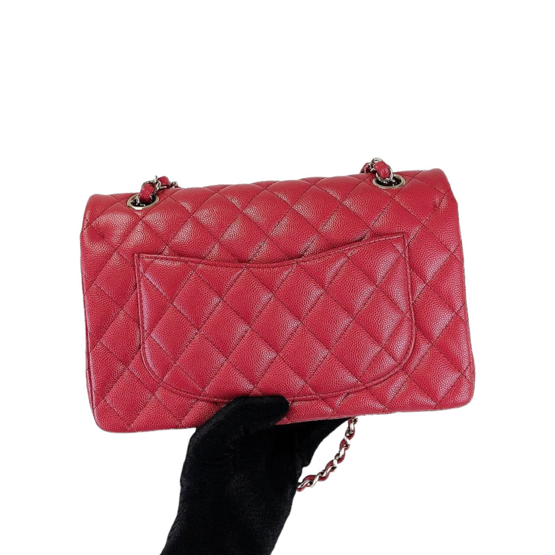Rare* Chanel Red Small Classic Double Flap Bag In Caviar Leather With – Bags  Of Personality