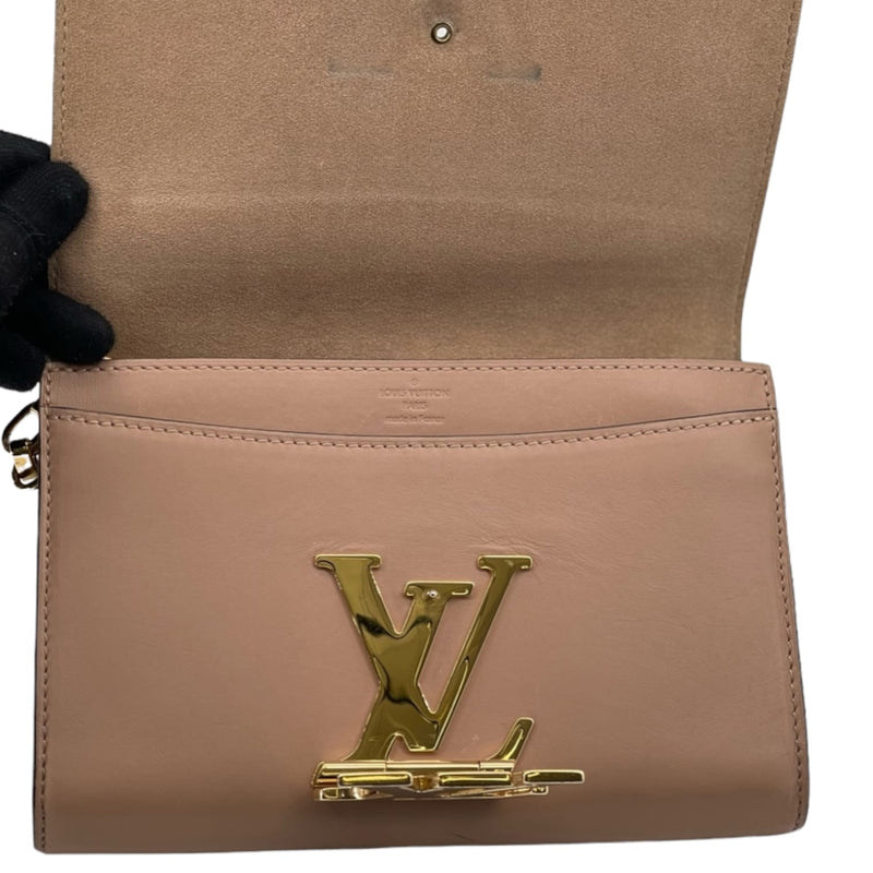 Louis Vuitton Beige Calfskin Leather Chain Louise MM Bag