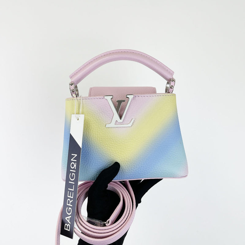 Louis Vuitton Capucines Bag Rainbow Gradient Leather Mini For Sale