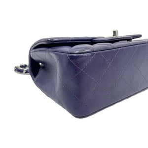 Mini Rectangle Classic Flap Lambskin Purple SHW