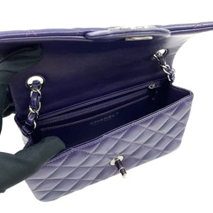 Mini Rectangle Classic Flap Lambskin Purple SHW