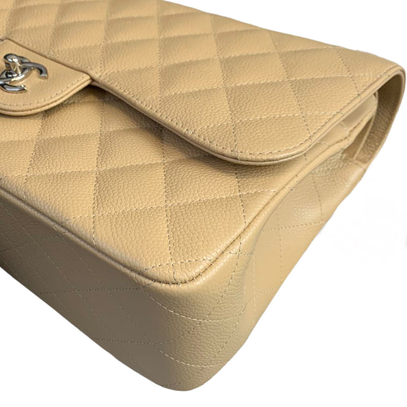 Classic Flap Jumbo Caviar Beige SHW