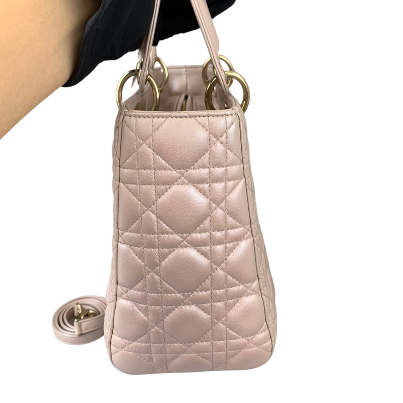 Lady Dior Medium Lambskin Light Pink GHW