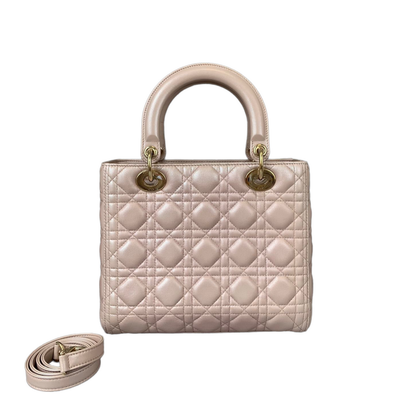 Lady Dior Medium Lambskin Light Pink GHW