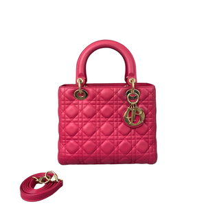 Medium Lady Dior Lambskin Pink GHW