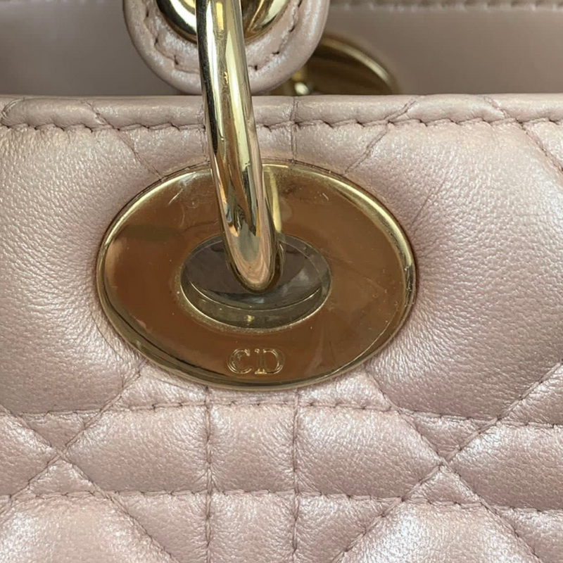 Lady Dior Medium Lambskin Light Pink GHW