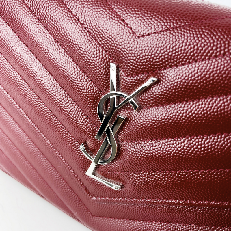 Ysl - Red Grainy Leather Wallet on Chain (WOC)