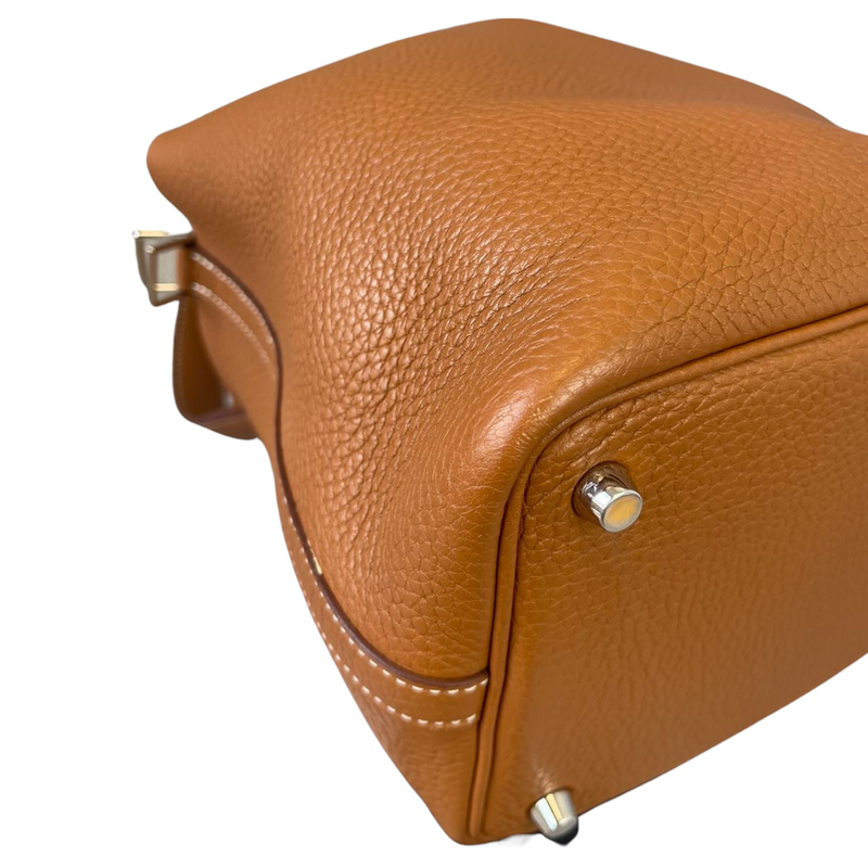 Hermes Picotin Lock 18 Bag CK37 Gold Clemence Tressage De Cuir Handle SHW