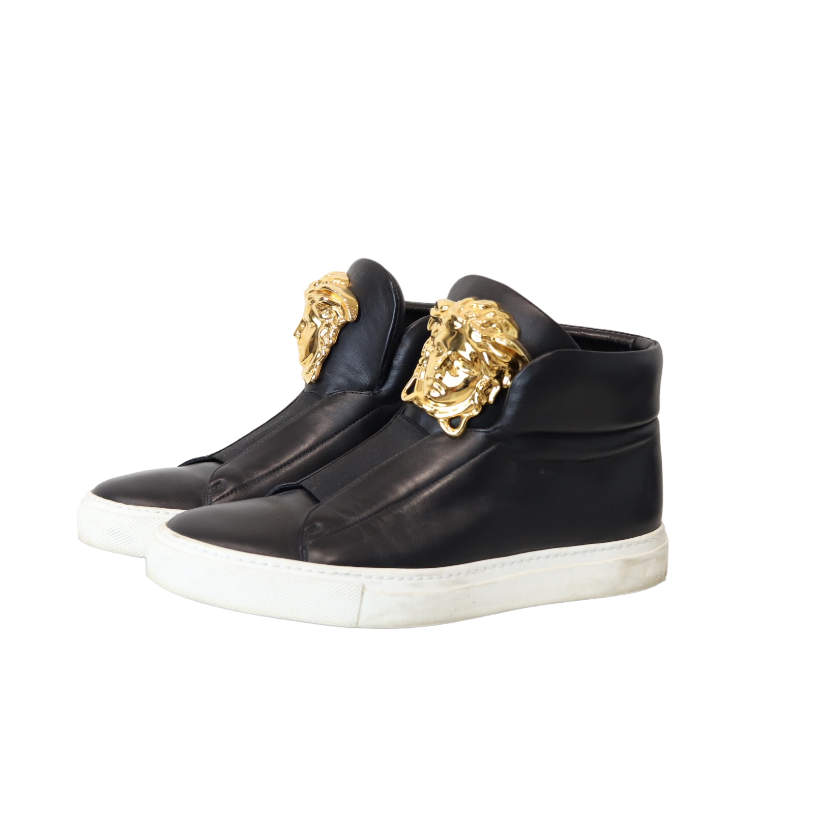 Black versace high top sneakers hotsell