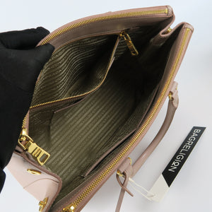 Large Saffiano Leather Beige Galleria Bag