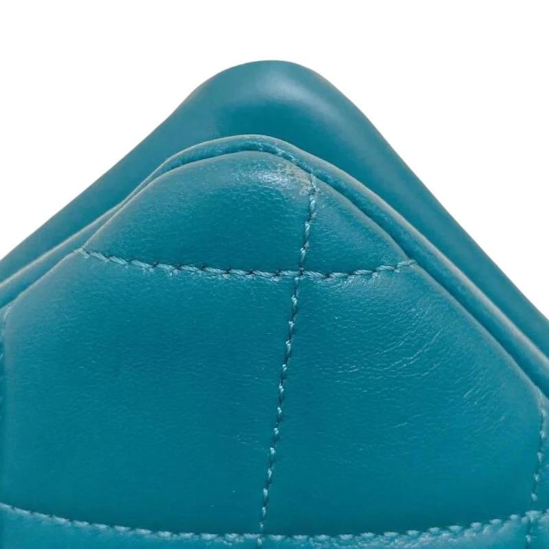 Trendy CC Flap Bag Lambskin Turquoise GHW