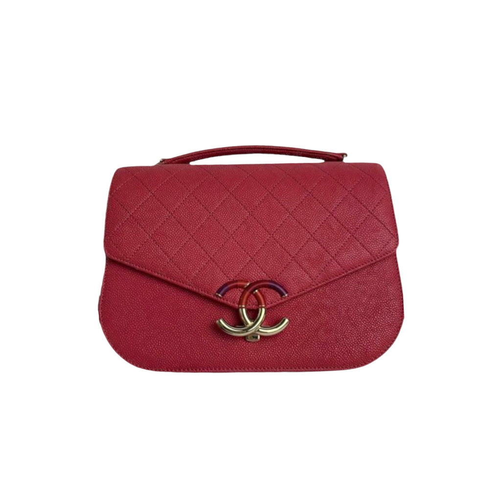 Coco Cuba CC Flap Caviar Leather Red GHW