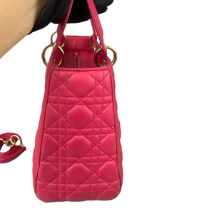 Medium Lady Dior Lambskin Pink GHW