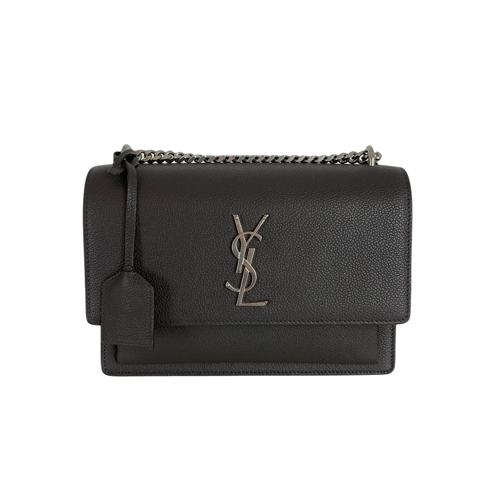 Authentic Saint Laurent Sunset Chain Wallet In Crocodile Embossed - YSL Bag