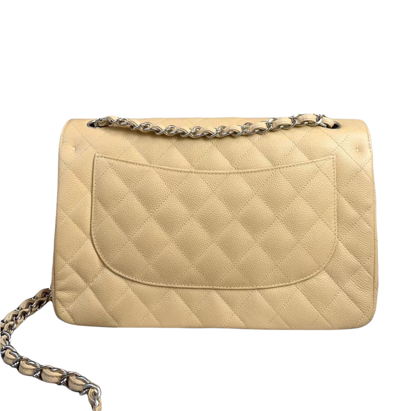 Classic Flap Jumbo Caviar Beige SHW