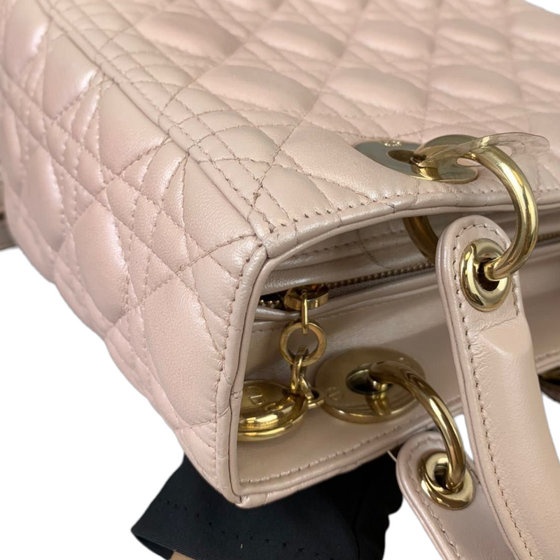 Lady Dior Medium Lambskin Light Pink GHW