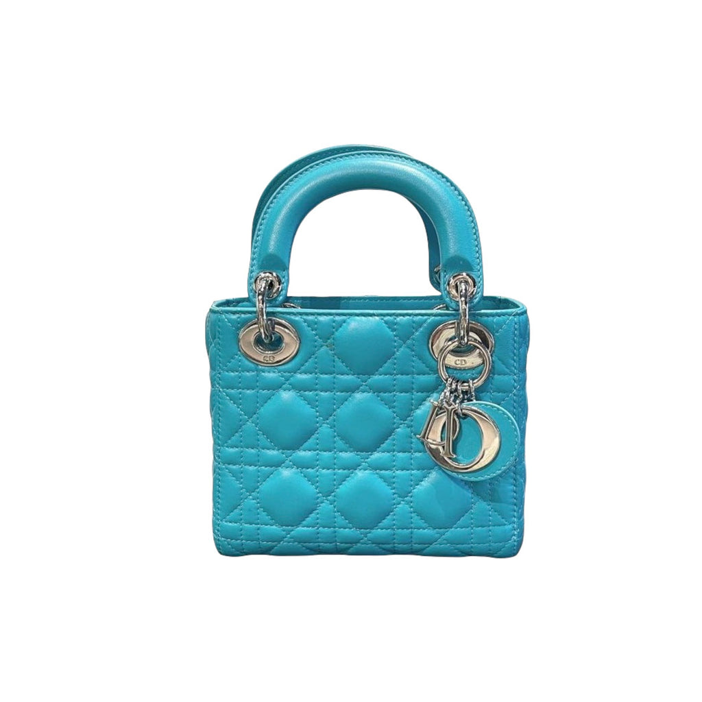 Lady Dior Mini Lambskin Turquoise SHW