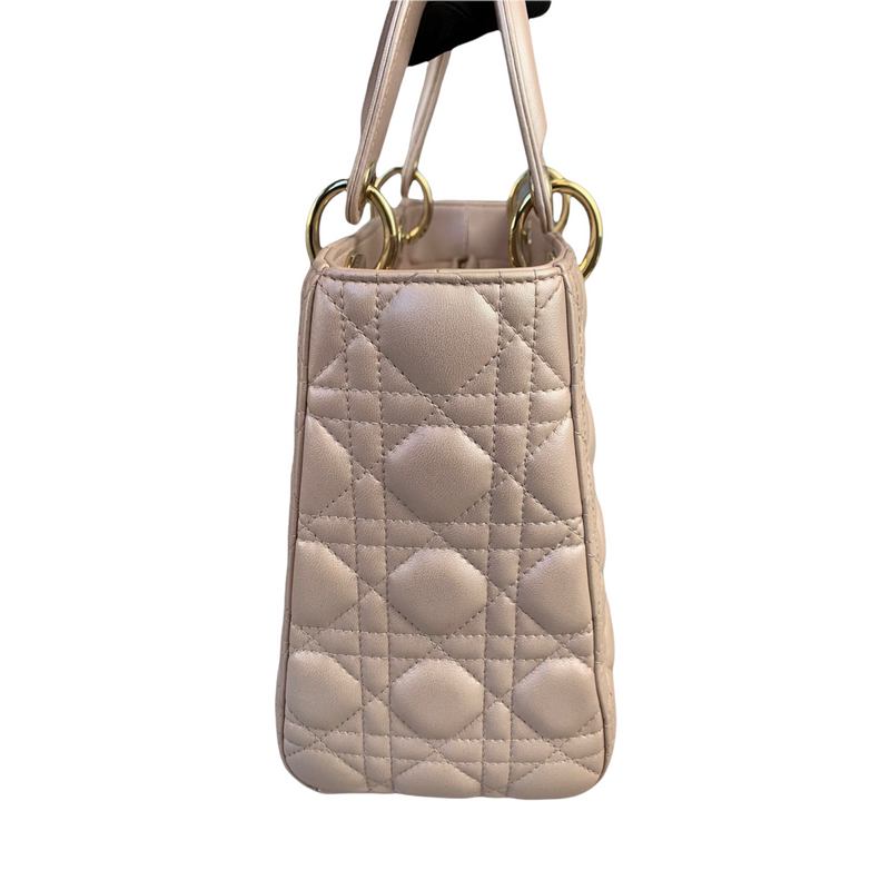 Lady Dior Medium Lambskin Light Pink GHW