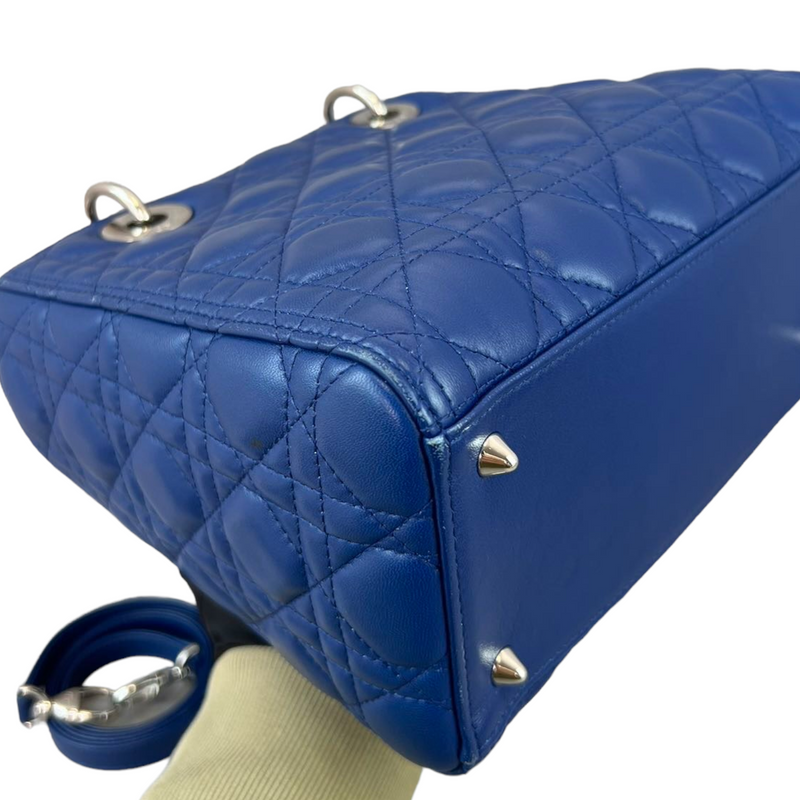 Lady Dior Medium Blue Lambskin SHW