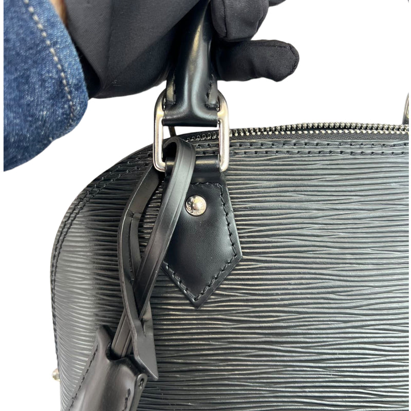 LOUIS VUITTON Alma BB Electric Epi Leather Crossbody Bag Black