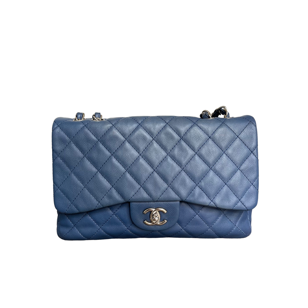 Single Flap Jumbo Washed Caviar Blue SHW