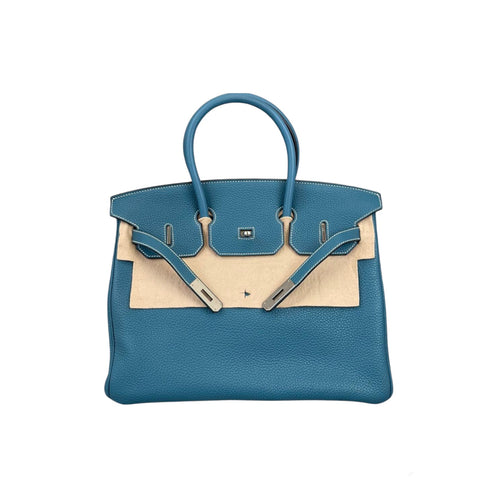 HERMES JPG Shoulder Birkin 42 cm Barenia Denim Palladium Hardware