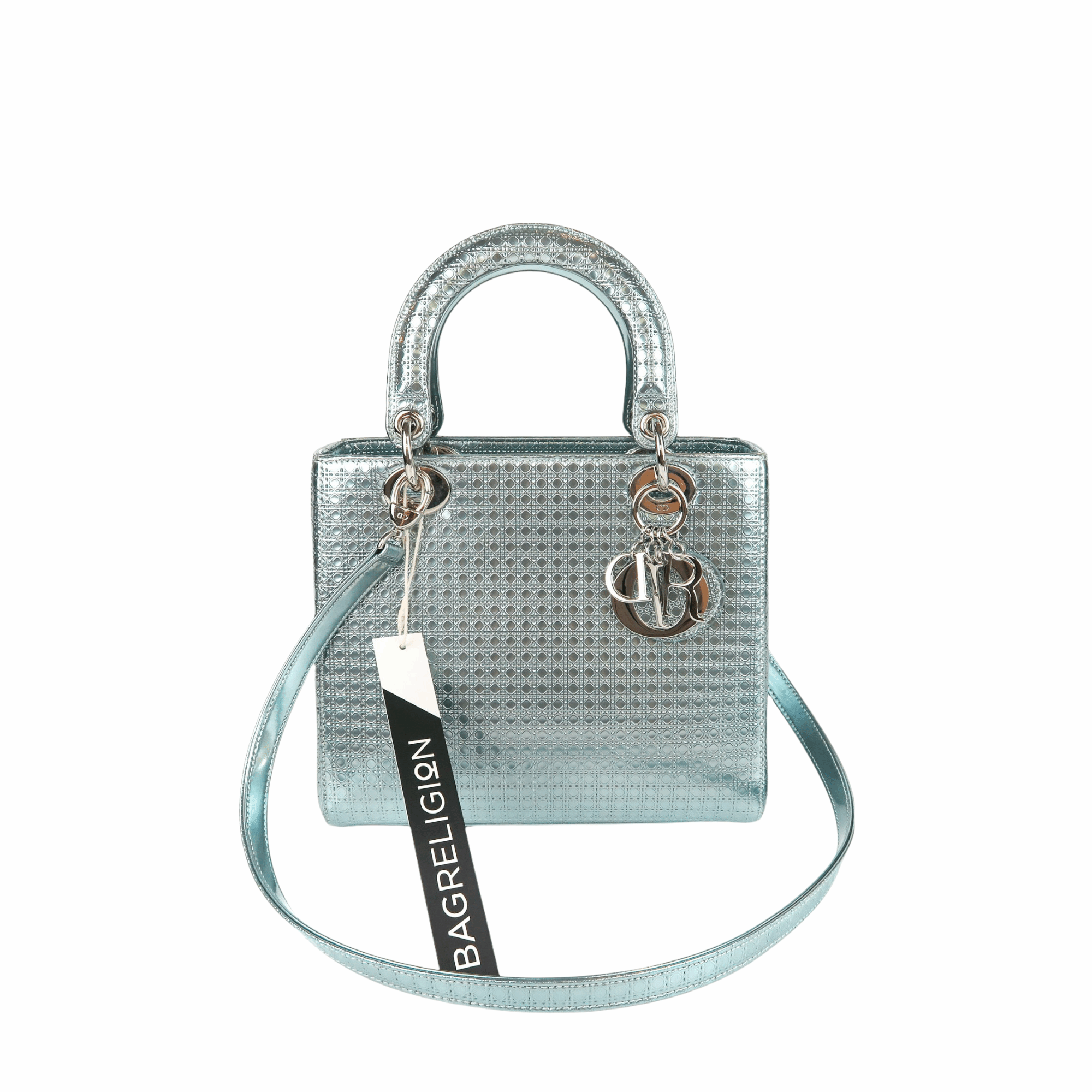Christian Dior Lady Dior Medium Silver Micro Cannage Bag at 1stDibs