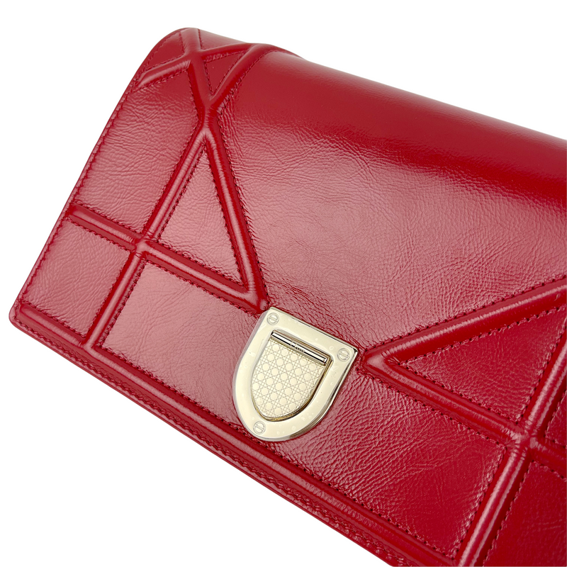 Christian Dior Red Calfskin Diorama Wallet on Chain WOC Flap Bag SHW –  Boutique Patina