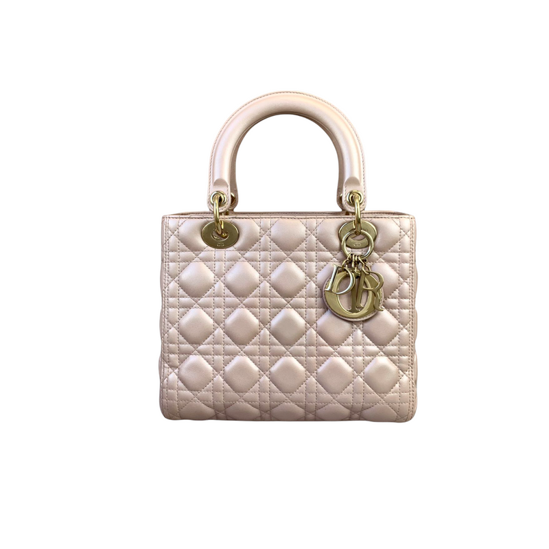 Lady Dior Medium Lambskin Light Pink GHW