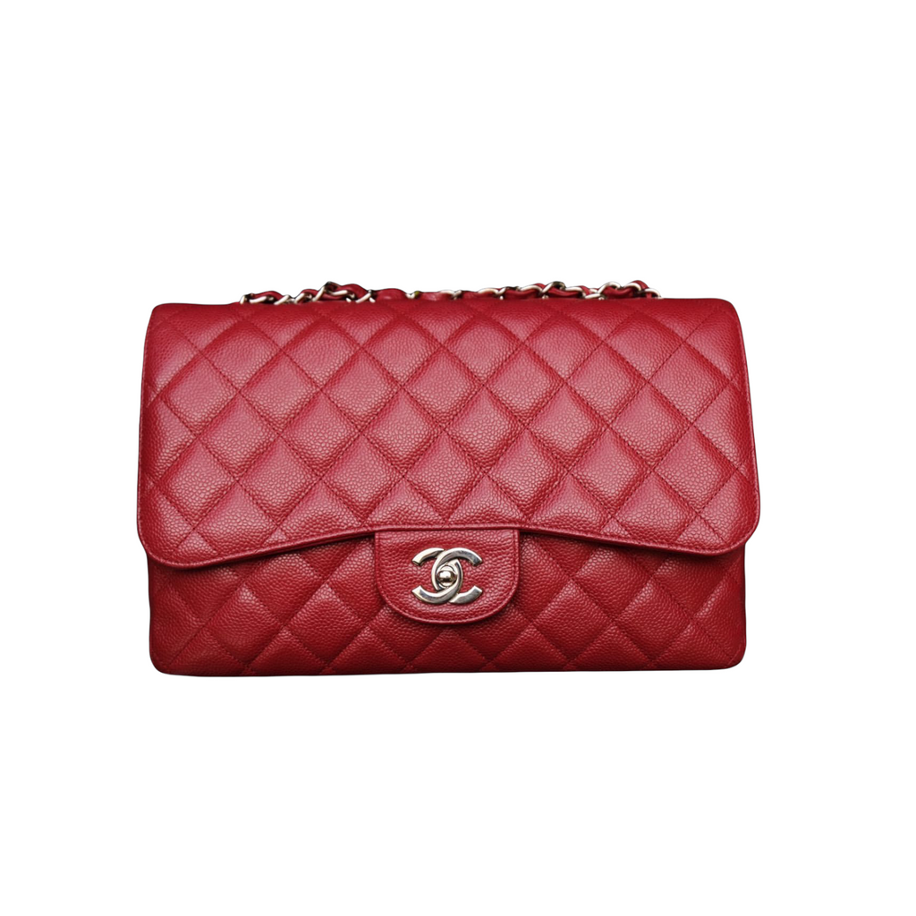 Single Flap Jumbo Caviar Red SHW