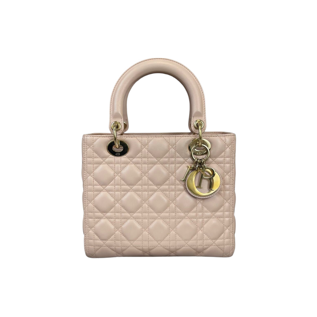 Cannage Lady Dior Medium Light Pink GHW