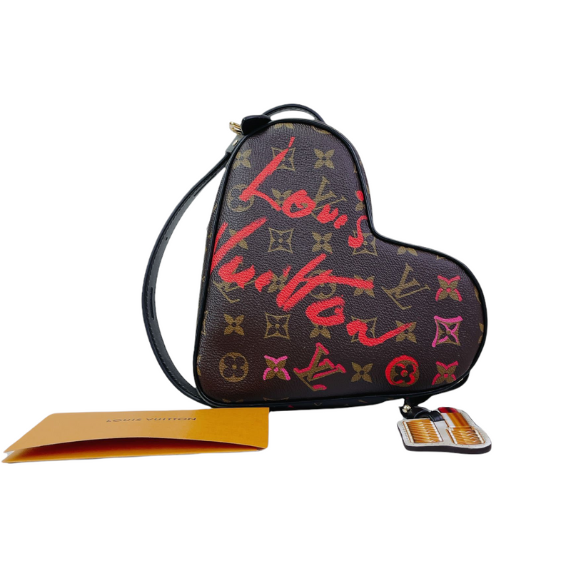 Louis Vuitton Fall in Love Red Monogram Lambskin Sac Coeur Heart
