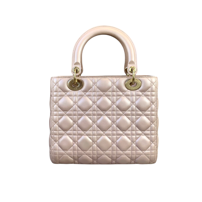 Lady Dior Medium Lambskin Light Pink GHW