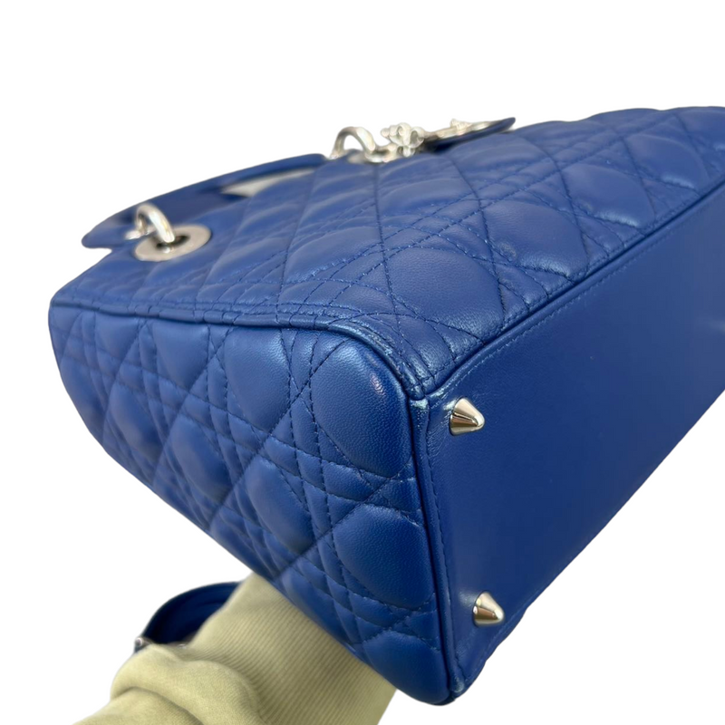 Lady Dior Medium Blue Lambskin SHW