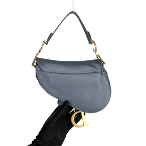 Mini Oblique Saddle Bag Satin Blue