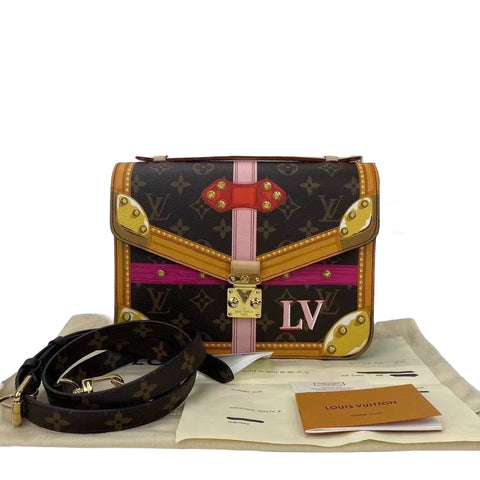 LOUIS VUITTON Summer Trunks Pochette Monogram Canvas Shoulder Bag Brow