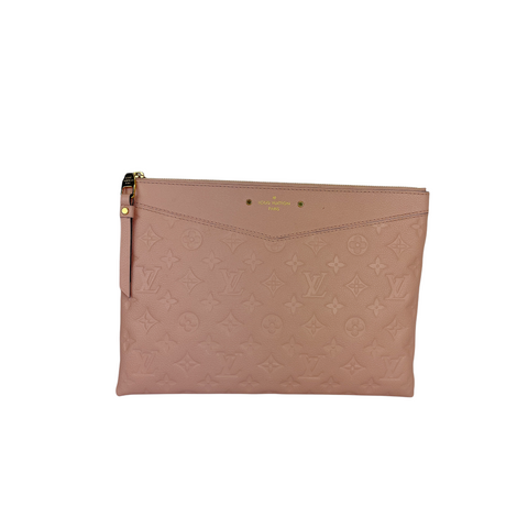 Louis Vuitton, Bags, Louis Vuitton Daily Pouch Clutch Bag Monogram Calf  Leather Pink Brown
