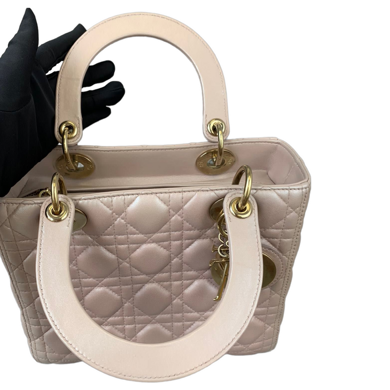 Lady Dior Medium Lambskin Light Pink GHW