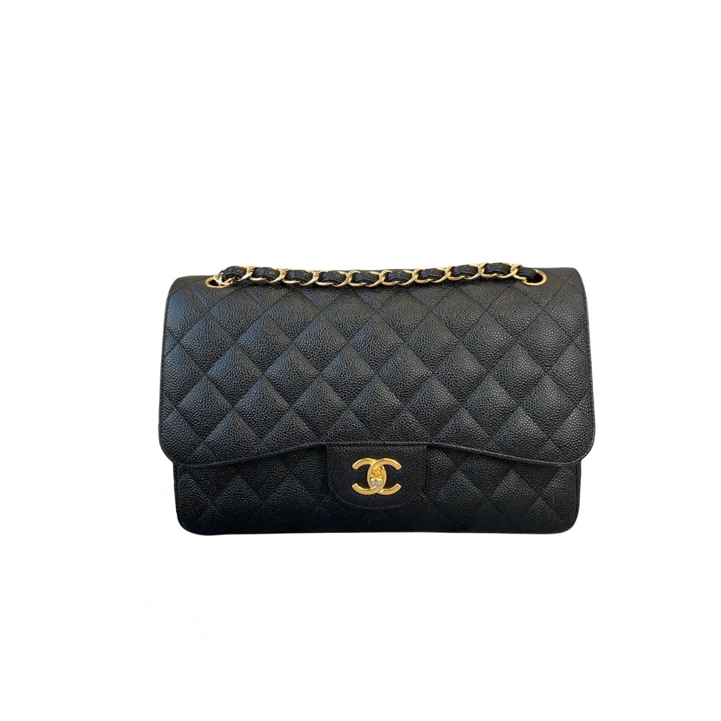 Classic Double Flap Jumbo Black Caviar GHW