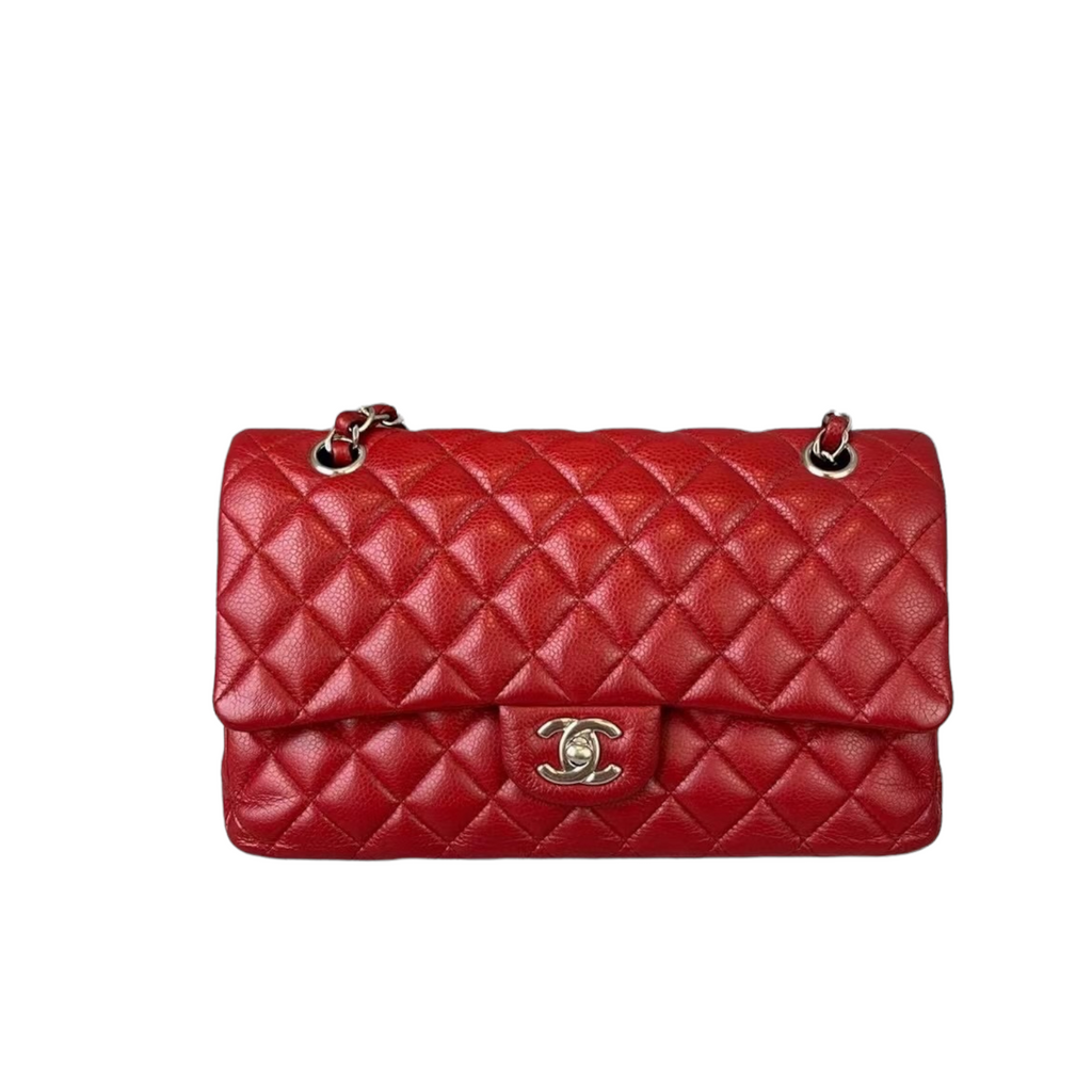 Classic Flap Caviar Medium Red SHW