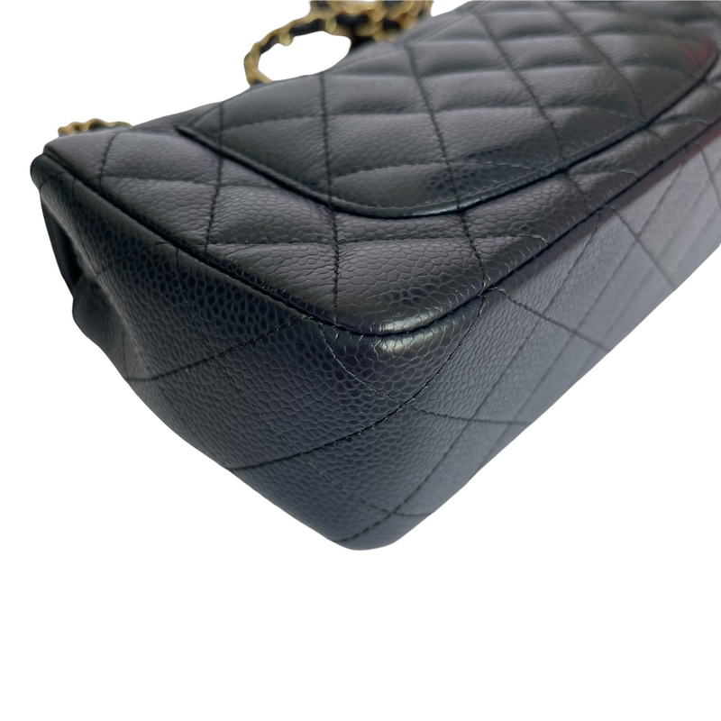 Mini Rectangle Flap Quilted Caviar Navy GHW