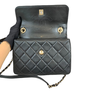 Small Trendy CC Flap Lambskin Black GHW