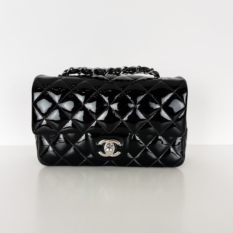 Classic Patent Mini Rectangle Black SHW