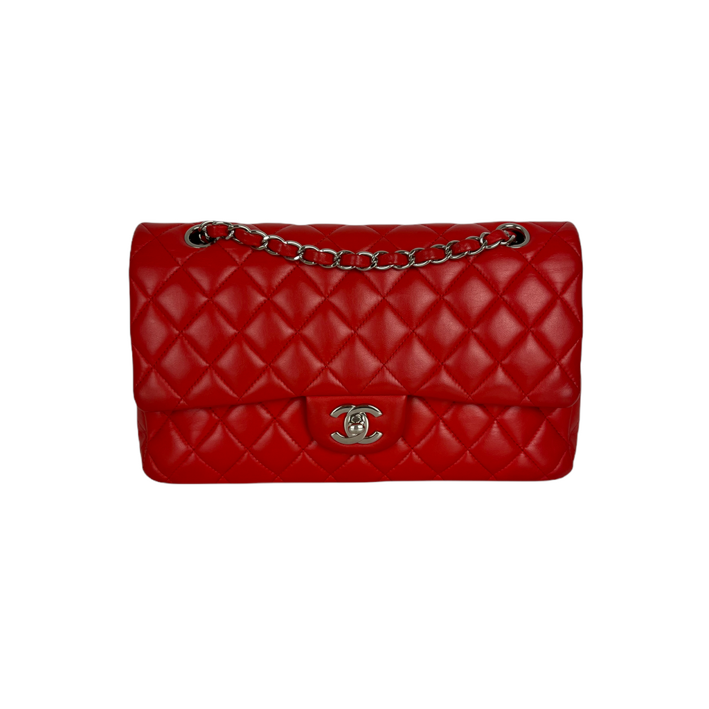 Classic Flap Medium Lambskin Red SHW