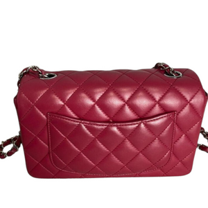 Mini Rectangle Lambskin Red SHW