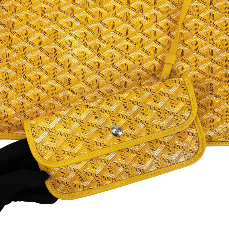 Goyard, Bags, Goyard Saint Louis Tote Yellow Beige Pvc Leather Gm With  Pouch