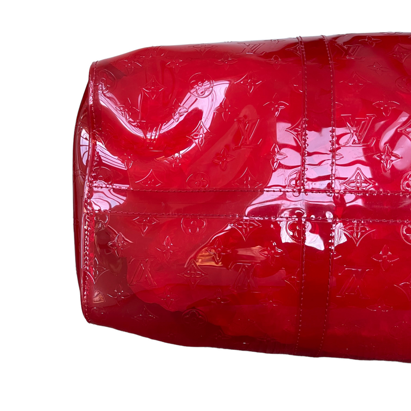 Louis Vuitton Keepall Rgb Clear Ss19 Virgil Abloh Bandouliere 50 870439 Red  Pvc For Sale at 1stDibs