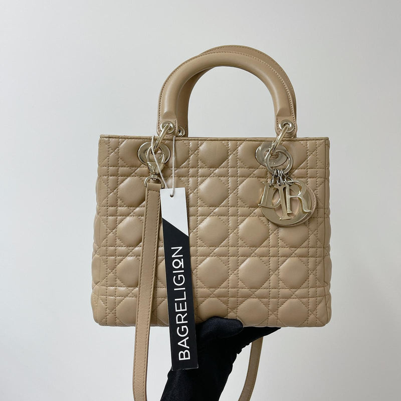 Lady Dior Lambskin Medium Beige GHW | Bag Religion