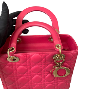 Medium Lady Dior Lambskin Pink GHW