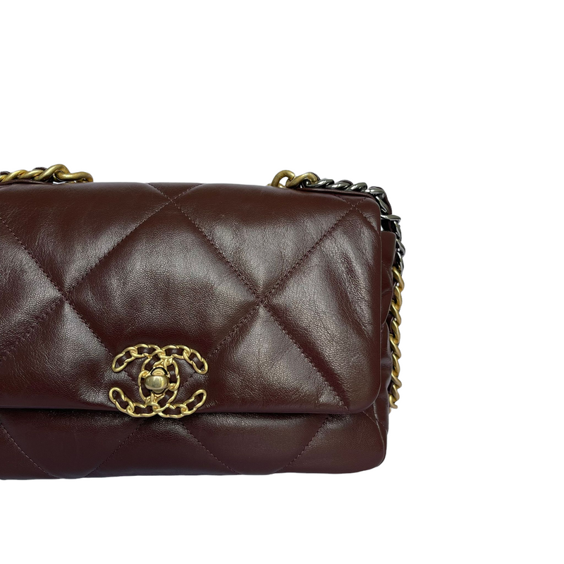 Reveal: Chanel Mini Square Bag in Burgundy 